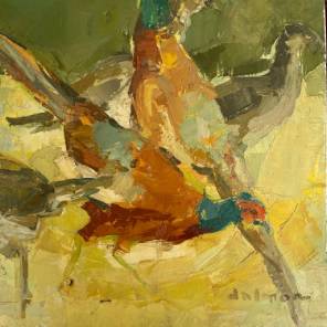 `Les Faisans`, Oil on Canvas 
